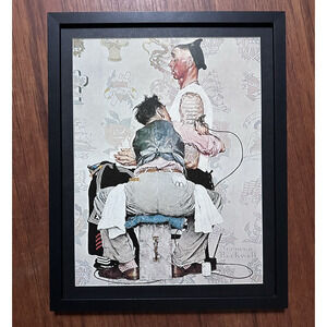 Framed Norman Rockwell "Tattooist" Art Print 11x14